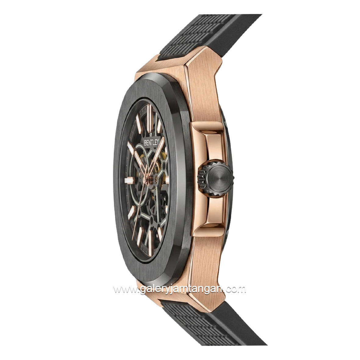 BENTLEY THE MARQUESS BL-34-30 Automatic Black Rosegold Dial Black Rubber Strap