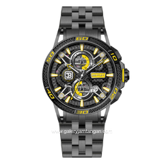 BENTLEY THE OUROBOROS BL-40-28 Chronograph Black Jarum Yellow Stainless Steel Strap