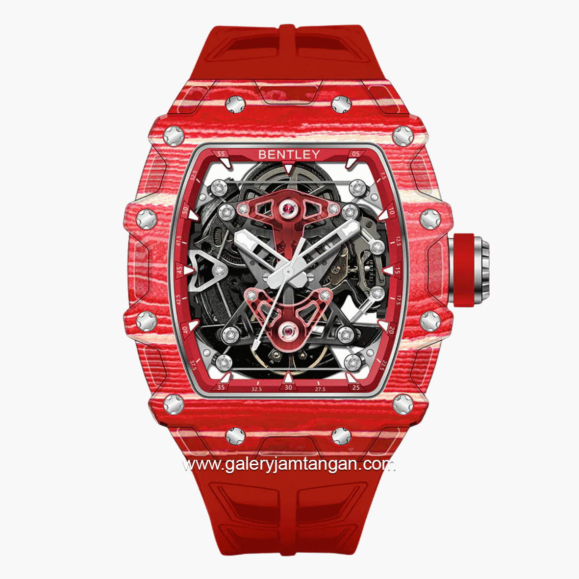 BENTLEY THE VIBRANCE BL-71-85 Automatic Full Red Rubber Strap