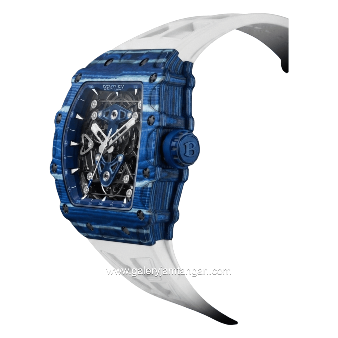 BENTLEY THE VIBRANCE BL-71-66 Automatic White Blue Rubber Strap