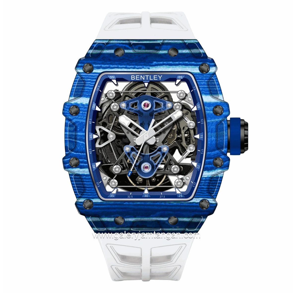 BENTLEY THE VIBRANCE BL-71-66 Automatic White Blue Rubber Strap