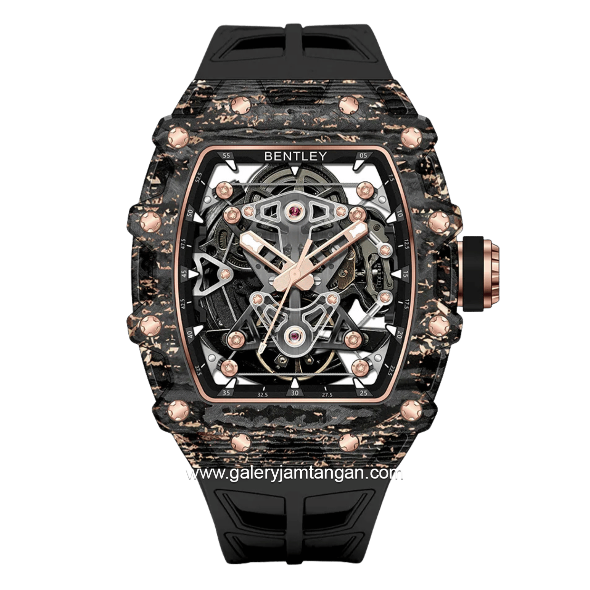 BENTLEY THE VIBRANCE BL-71-41 Automatic Black Rosegold Rubber Strap