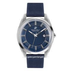 Beverly Hills Polo Club BP3219X.399 Blue Silver Leather Strap