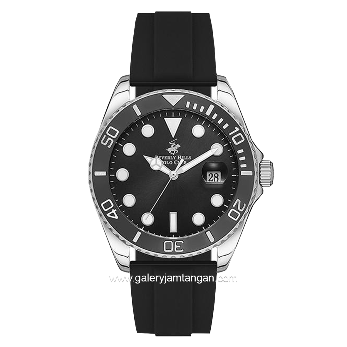 Beverly Hills Polo Club BP3329X.351 Black Silver Rubber Strap