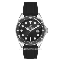 Beverly Hills Polo Club BP3329X.351 Black Silver Rubber Strap