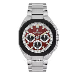 Beverly Hills Polo Club BP3537X.380 Silver Stainless Steel Dial Red Multifunction
