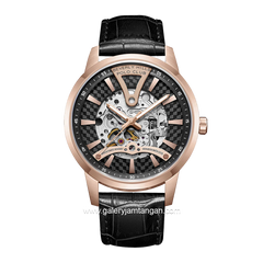 Beverly Hills Polo Club BP3553X.451 Black Rosegold Leather Strap