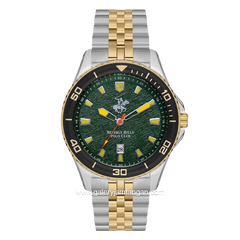 Beverly Hills Polo Club BP3559X.270 Silver Gold Dial Green Stainless Steel