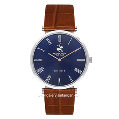 Beverly Hills Polo Club BP3615X.394 Brown Silver Dial Blue Leather Strap