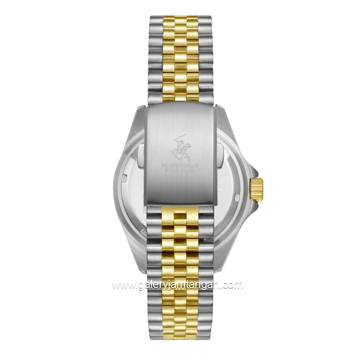 BEVERLY HILLS POLO CLUB BP3641X.250 Silver Gold Dial Black Stainless Steel
