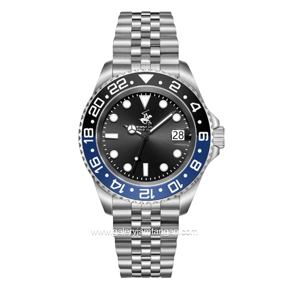 BEVERLY HILLS POLO CLUB BP3641X.357 Silver Dial Black Stainless Steel