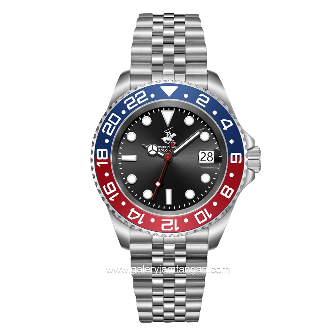 BEVERLY HILLS POLO CLUB BP3641X.358 Silver Dial Black Stainless Steel