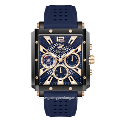 BEVERLY HILLS POLO CLUB BP3661X.699 Navy Black Rubber Strap