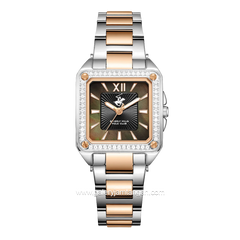 Beverly Hills Polo Club BP3671C.560 Silver Rosegold Dial Black Stainless Steel