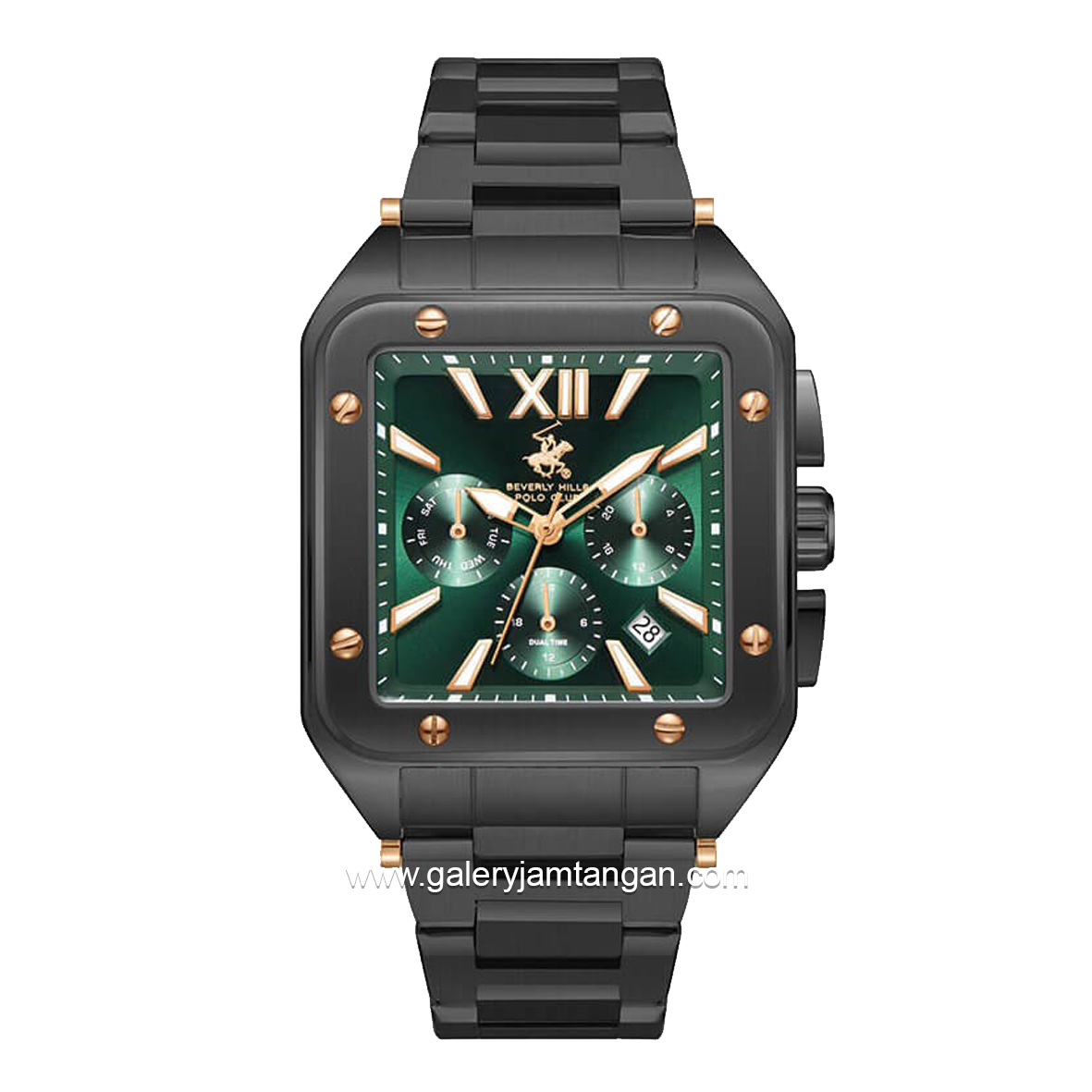 Beverly Hills Polo Club BP3685X.070 Black Dial Green Stainless Steel