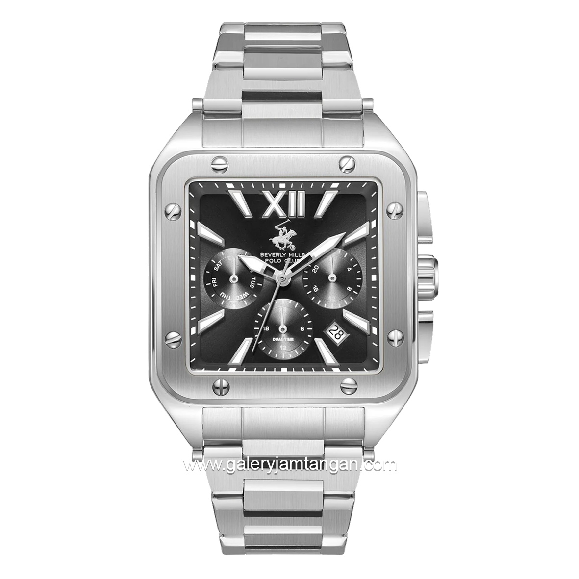 Beverly Hills Polo Club BP3685X.350 Silver Dial Black Stainless Steel