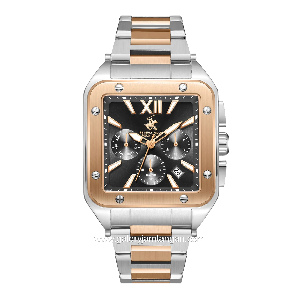 Beverly Hills Polo Club BP3685X.550 Silver Combination Gold Dial Black Stainless Steel