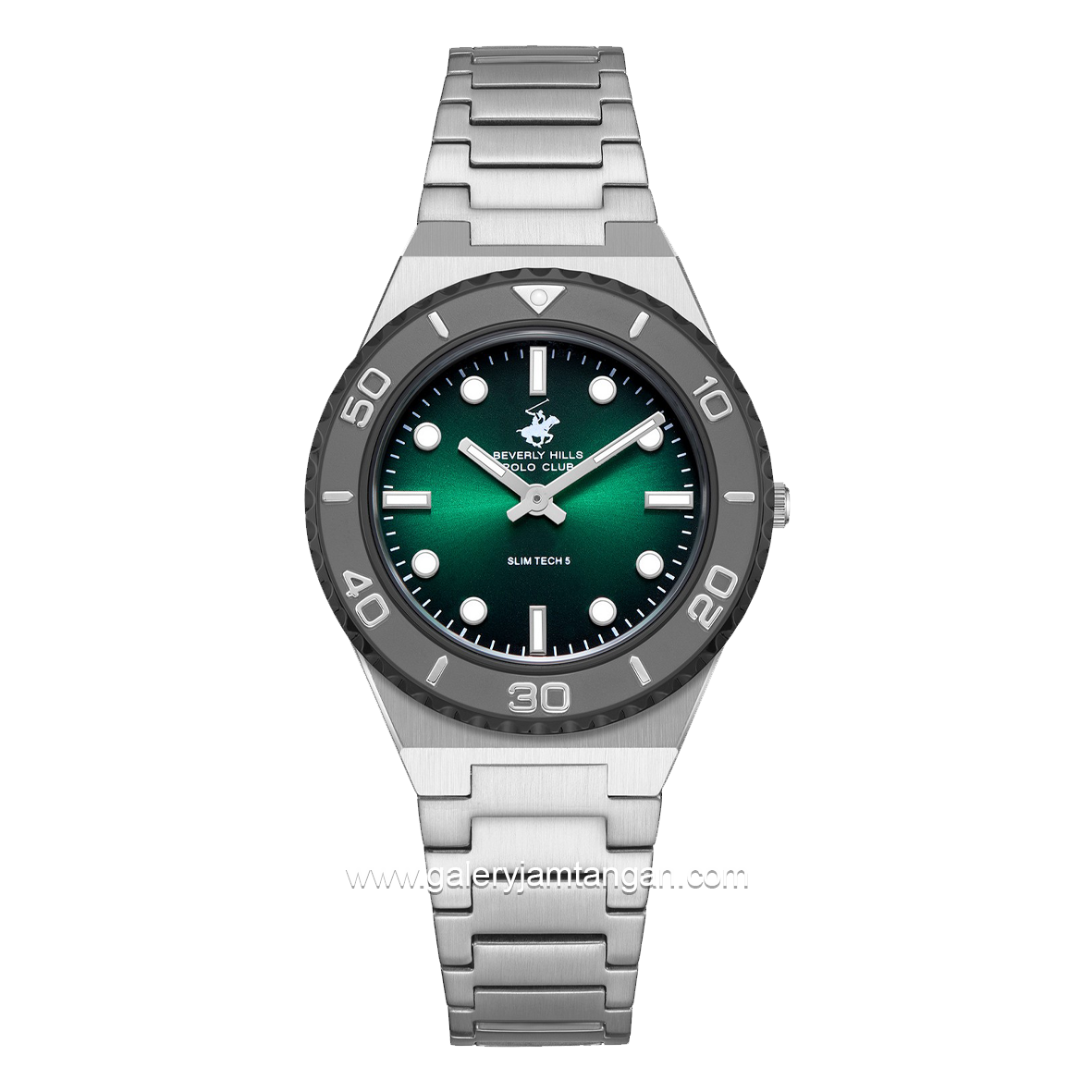 Beverly Hills Polo Club BP3713X.370 Silver Dial Green Stainless Steel