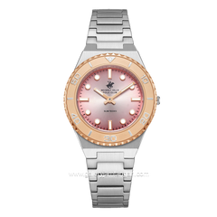 Beverly Hills Polo Club BP3713X.380 Silver Dial Pink Stainless Steel