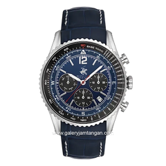 BEVERLY HILLS POLO CLUB BP3723X.399 Navy Silver Leather Strap