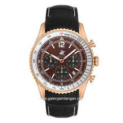 BEVERLY HILLS POLO CLUB BP3723X.442 Black Dial Brown Leather Strap