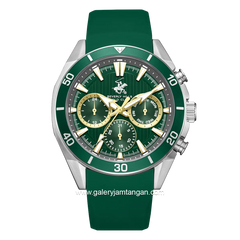 BEVERLY HILLS POLO CLUB BP3730X.375 Multi Function Green Silicone Strap