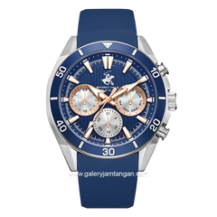 BEVERLY HILLS POLO CLUB BP3730X.399 Multi Function Navy Silicone Strap