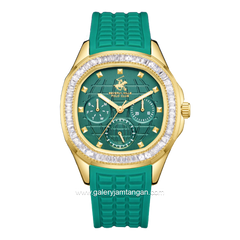 BEVERLY HILLS POLO CLUB BP3735C.175 Green Gold Silicone Strap