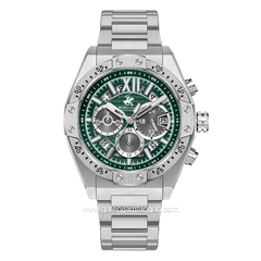 BEVERLY HILLS POLO CLUB BP3743X.370 Silver Dial Green Stainless Steel