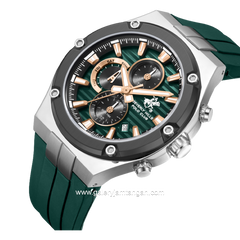 BEVERLY HILLS POLO CLUB BHPC BP3822X.375 Green Silicone Strap