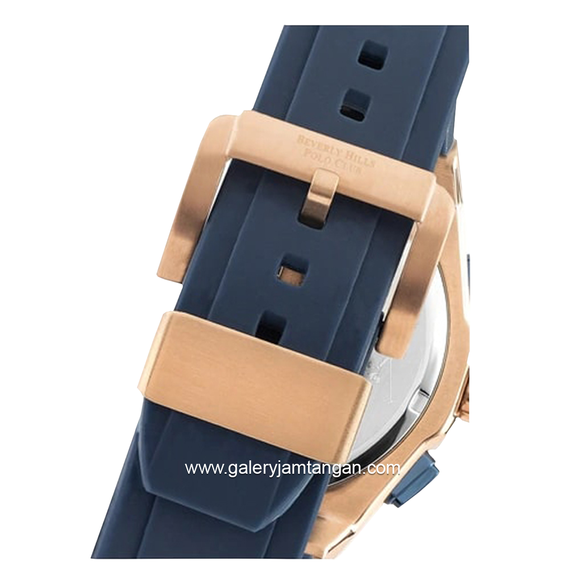 Beverly Hills Polo Club BP3206X.999 Blue Rosegold Rubber Strap