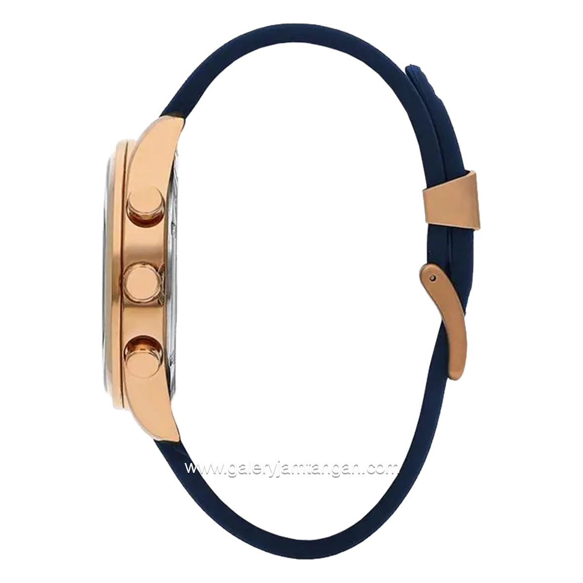 Beverly Hills Polo Club BP3337X.499 Blue Rosegold Rubber Strap