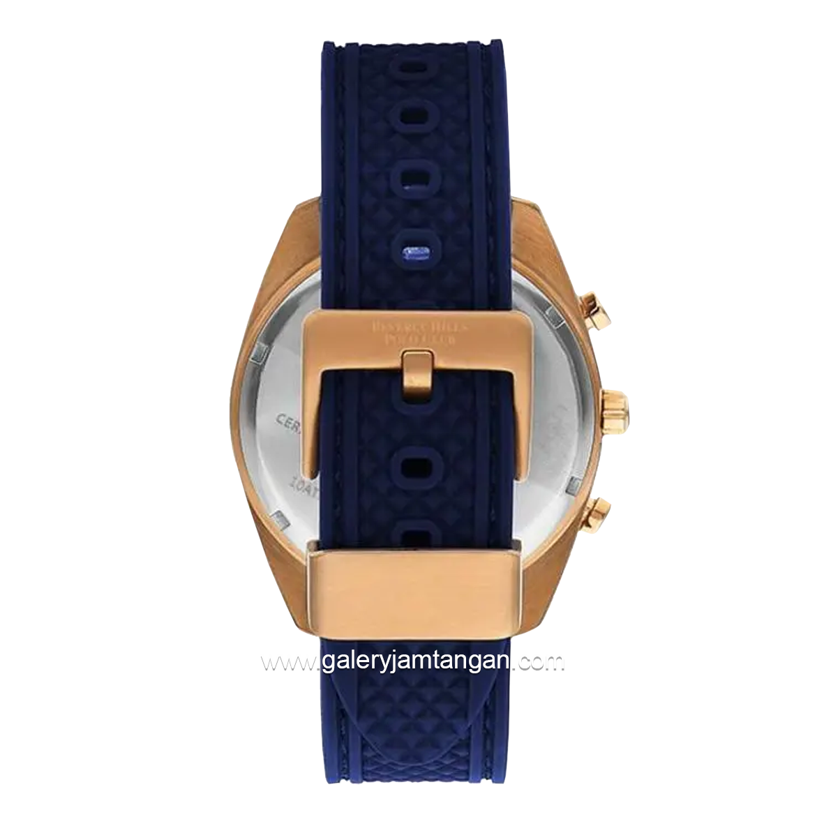 Beverly Hills Polo Club BP3337X.499 Blue Rosegold Rubber Strap