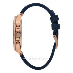 Beverly Hills Polo Club BP3411X.499 Blue Rosegold Rubber Strap