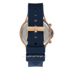 Beverly Hills Polo Club BP3411X.499 Blue Rosegold Rubber Strap