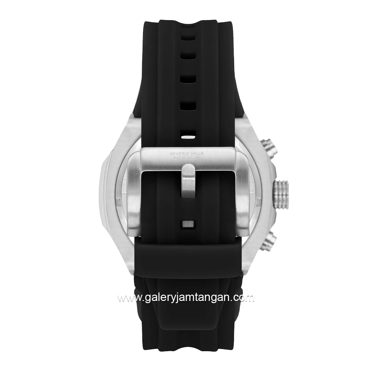 Beverly Hills Polo Club BP3623X.351 Black Black Silver Rubber Strap