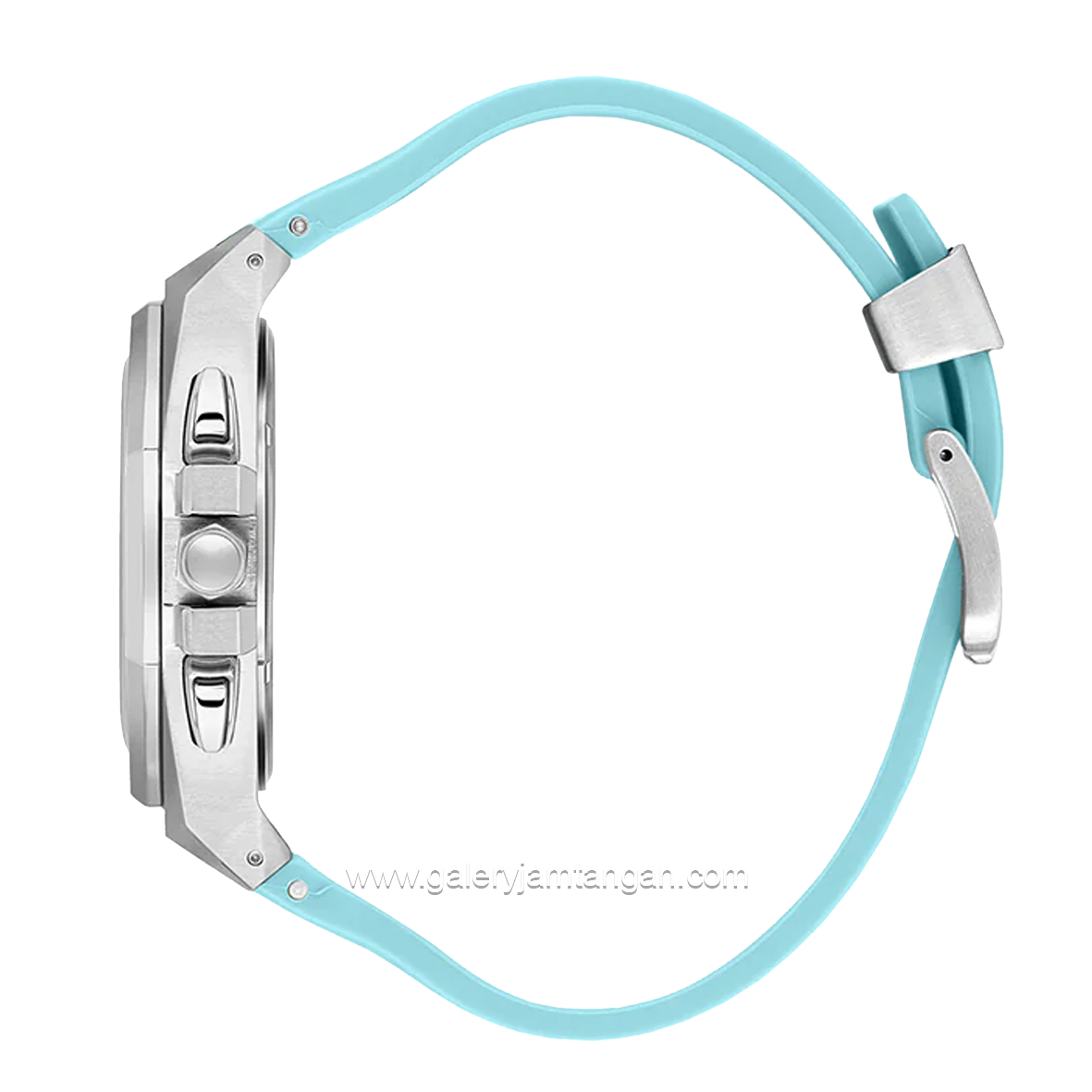 Beverly Hills Polo Club BP3624X.350 Blue Silver Multifunction Silicone Strap