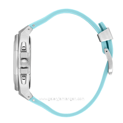 Beverly Hills Polo Club BP3624X.350 Blue Silver Multifunction Silicone Strap