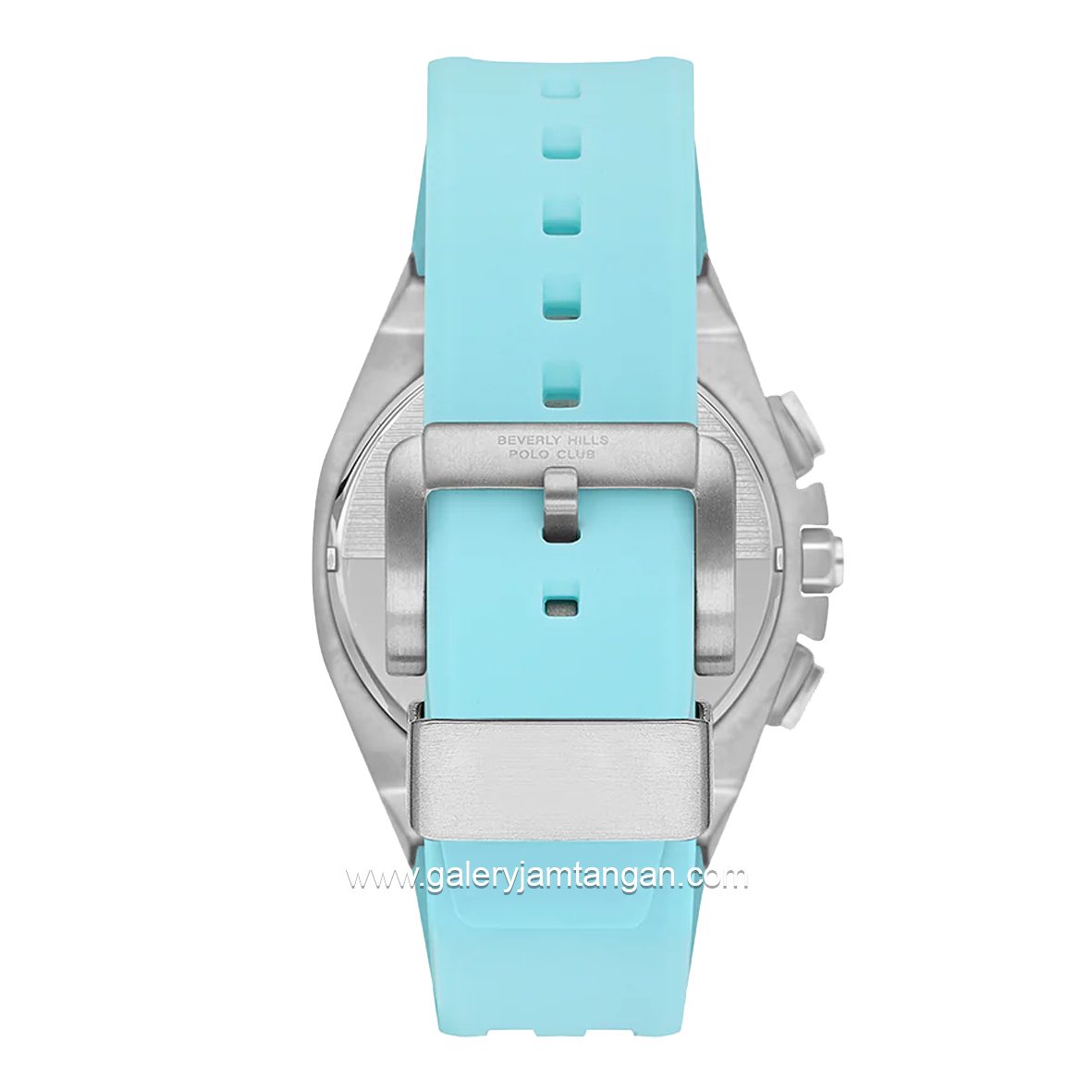 Beverly Hills Polo Club BP3624X.350 Blue Silver Multifunction Silicone Strap