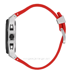 Beverly Hills Polo Club BP3624X.358 Watch Red Silver Black Multifunction Silicone Strap