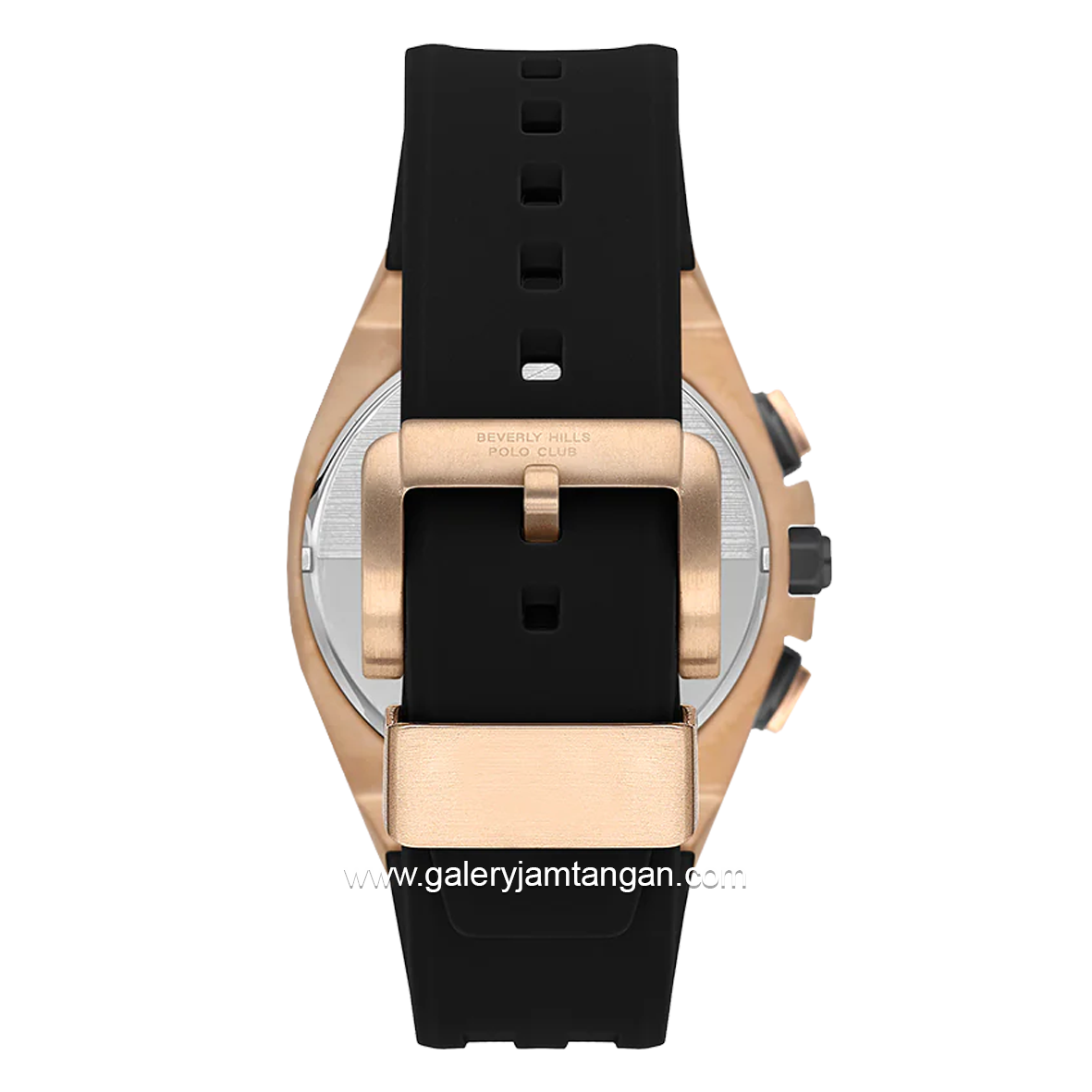 Beverly Hills Polo Club BP3624X.851 Watch Black Rosegold Multifunction Silicone Strap