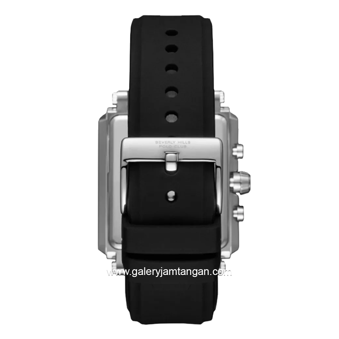 BEVERLY HILLS POLO CLUB BP3661X.351 Black Silver Rubber Strap