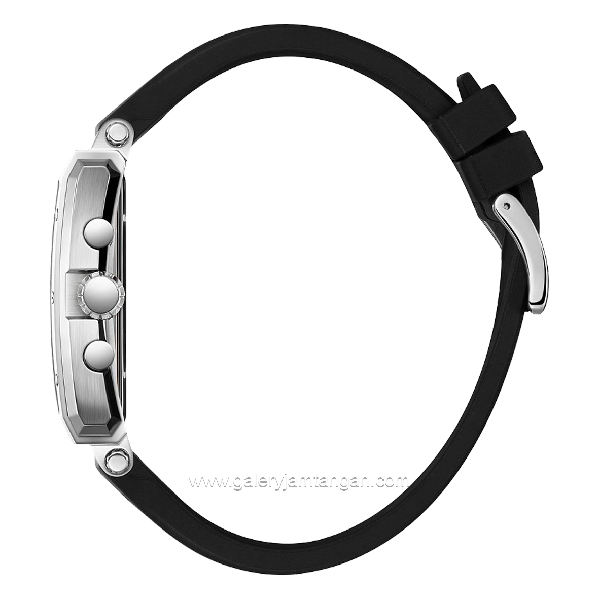 BEVERLY HILLS POLO CLUB BP3661X.351 Black Silver Rubber Strap