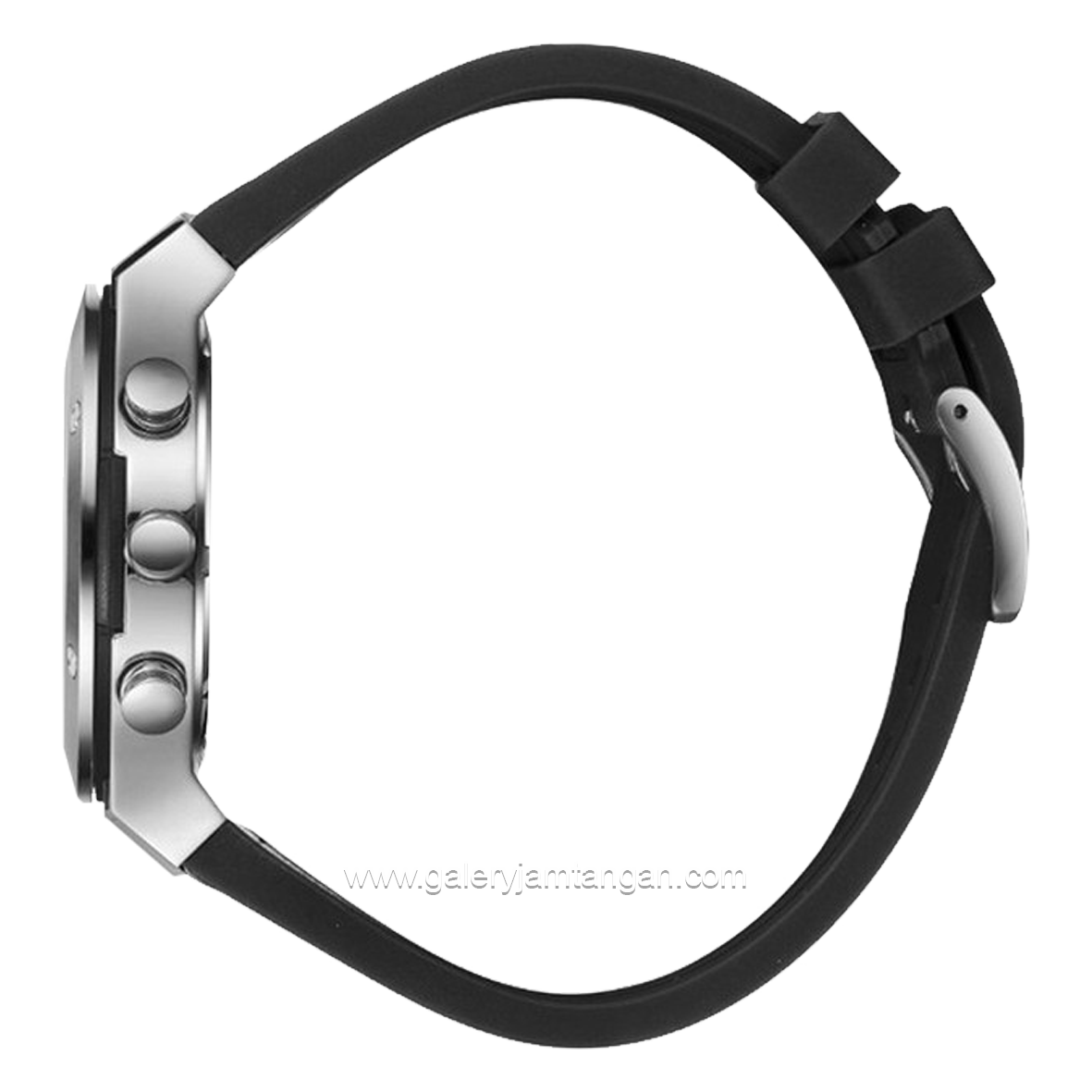 BEVERLY HILLS POLO CLUB BP3690X.366 Black Silver Silicone Leather Strap