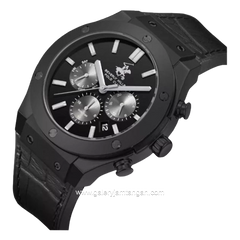 BEVERLY HILLS POLO CLUB BP3690X.651 Full Black Silicone Leather Strap