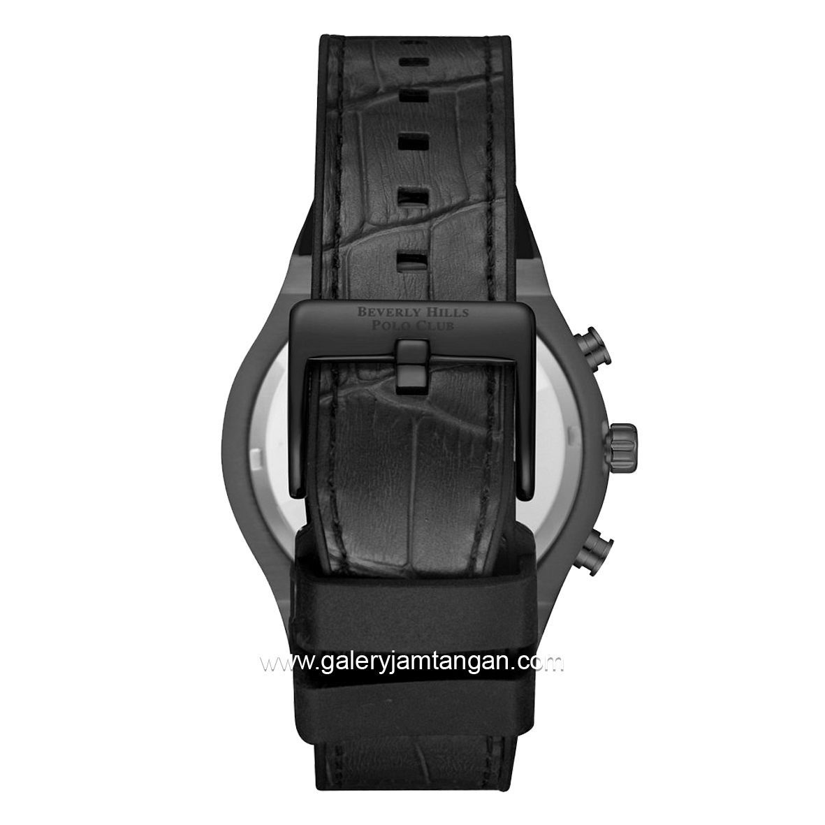 BEVERLY HILLS POLO CLUB BP3690X.651 Full Black Silicone Leather Strap