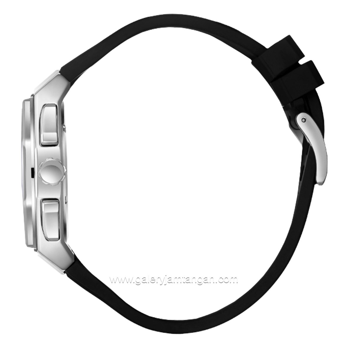 BEVERLY HILLS POLO CLUB BP3718X.351 Black Silver Rubber Strap