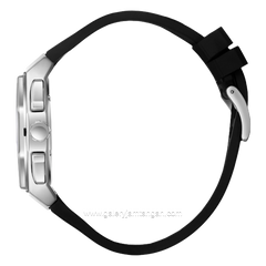 BEVERLY HILLS POLO CLUB BP3718X.351 Black Silver Rubber Strap