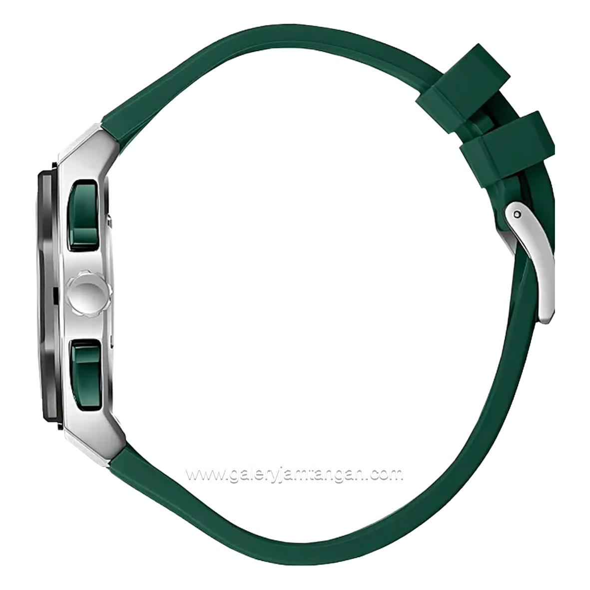 BEVERLY HILLS POLO CLUB BP3718X.375 Green Silver Rubber Strap