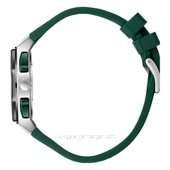 BEVERLY HILLS POLO CLUB BP3718X.375 Green Silver Rubber Strap